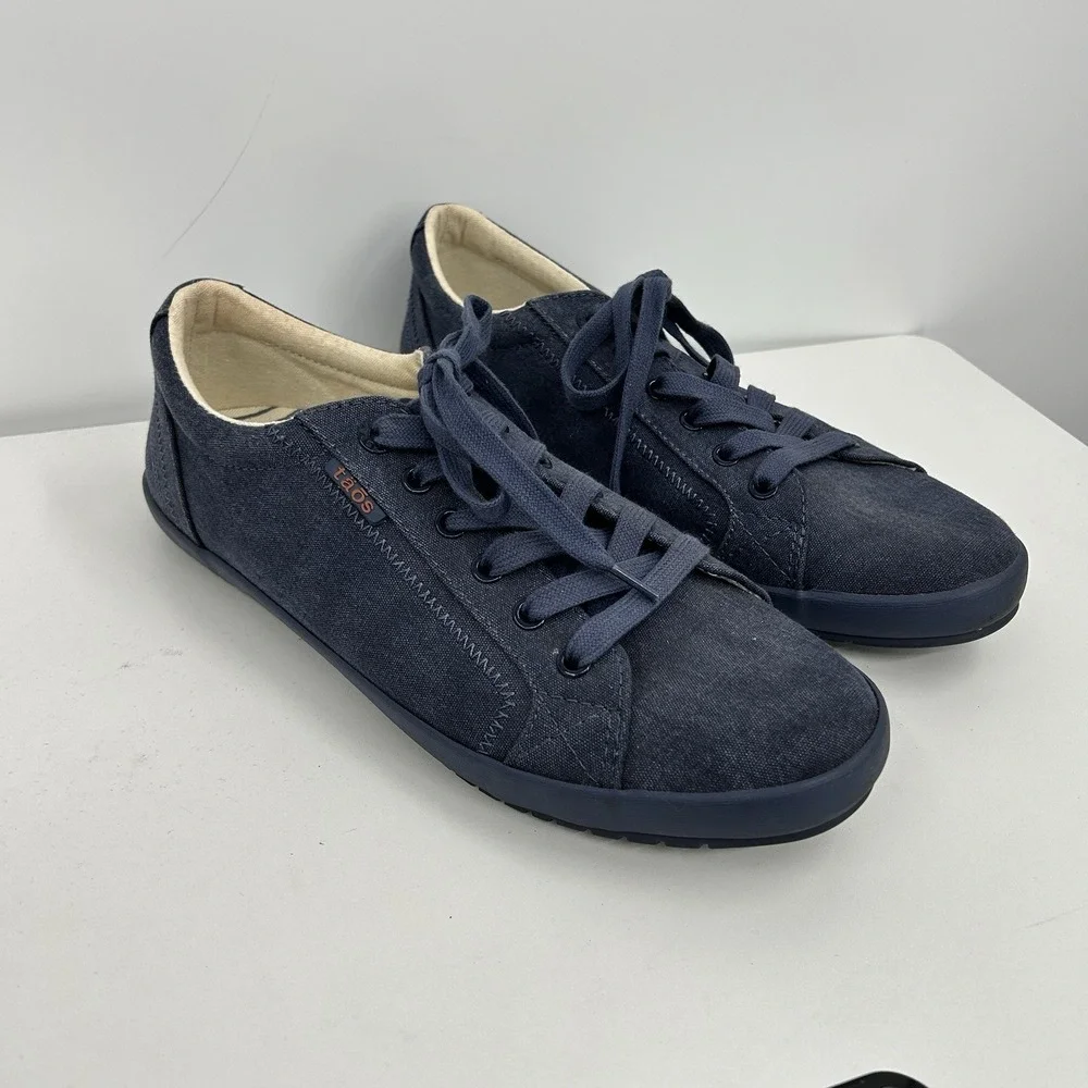 Taos Womens Star Canvas Sneakers Size 10.5 Blue Wash Low Top Preppy Casual